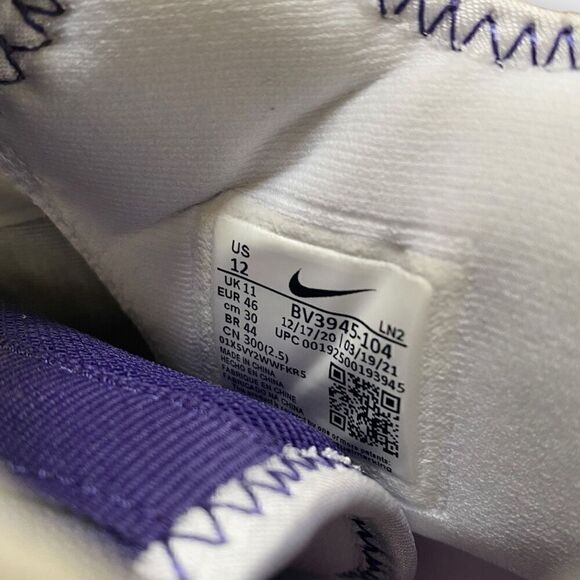 Nike Alpha Menace Pro 2 Mid White Purple Football Cleats BV3945-104 Mens Size 12 main image 4